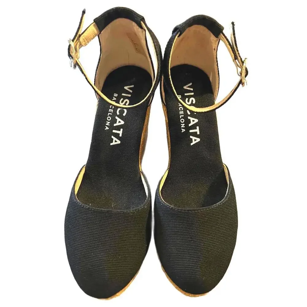 Handcrafted Viscata Barcelona Canvas Wedges|Mediterranean Chic Aesthetic | US 5 - Picture 5 of 7